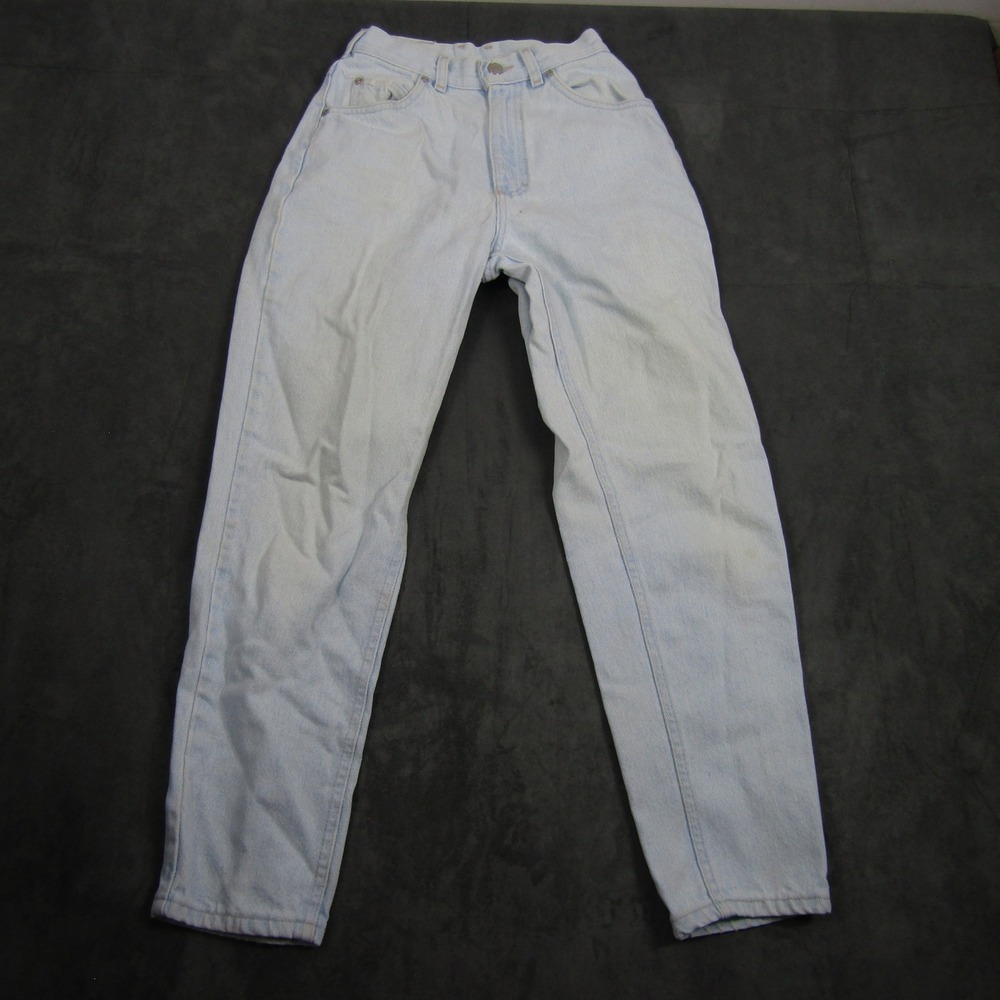 Lee Jeans Women 4 Pet. Light Blue Vintage High Waisted Tapered Mom Denim USA
